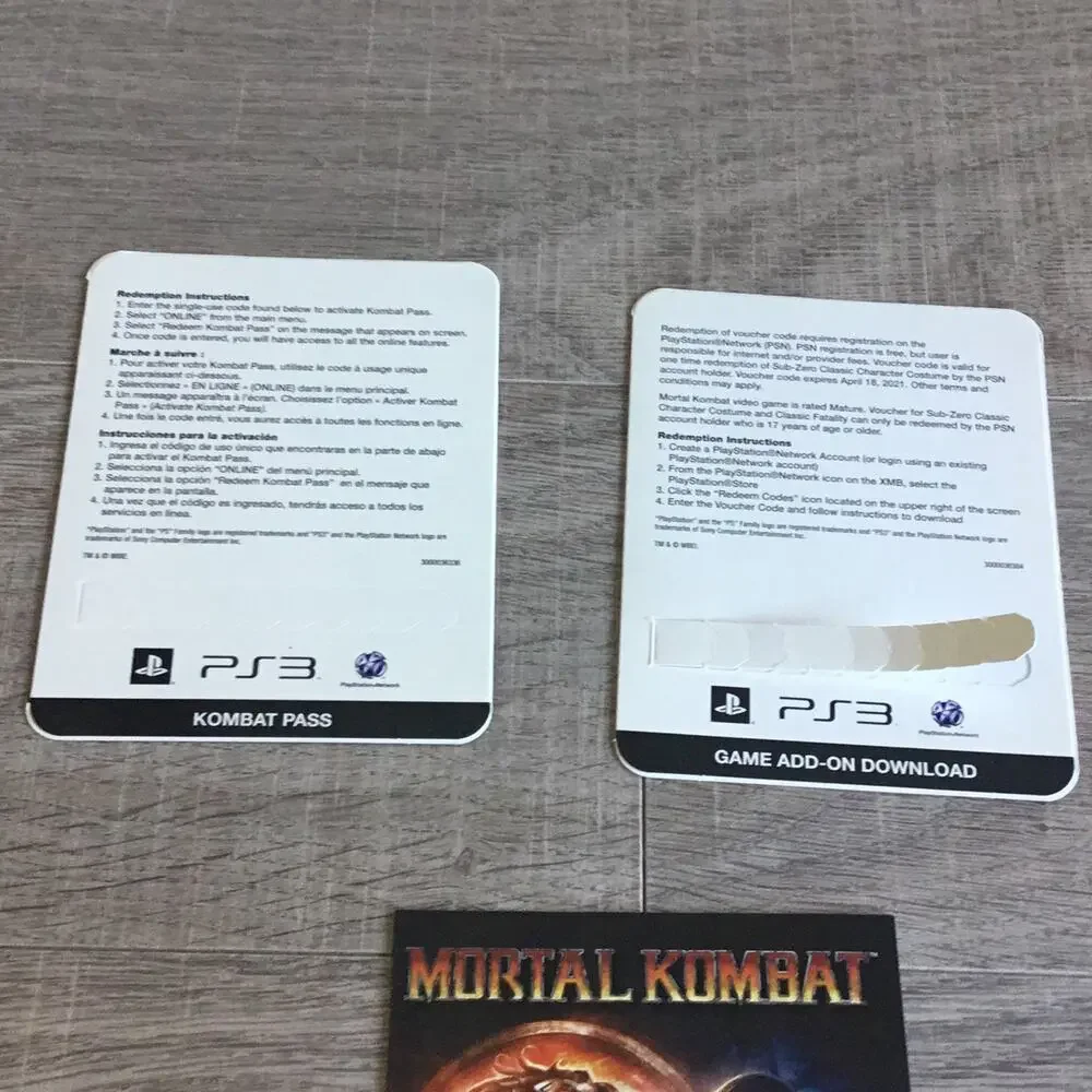 SONY PLAYSTATION 3 Mortal Kombat Exclusive Content Kratos God of War